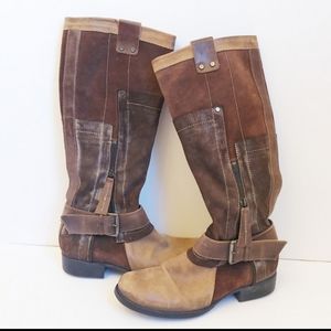 VERA GOMMA Italian Leather Suede Riding Boots SIZE 8